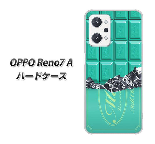 OPPO Reno7 A 高画質仕上げ 背面印刷 ハードケース【554 板チョコ?ミント】