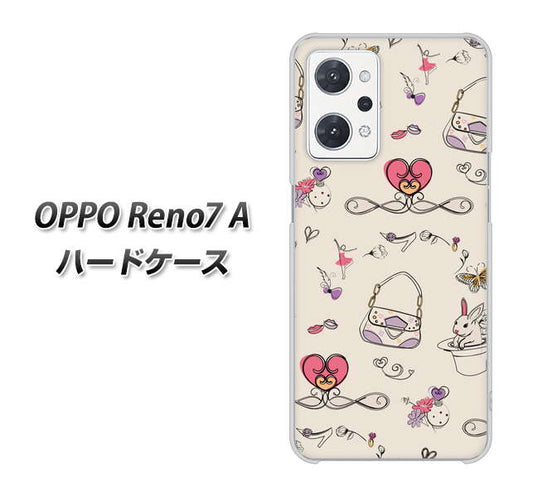 OPPO Reno7 A 高画質仕上げ 背面印刷 ハードケース【705 うさぎとバッグ】