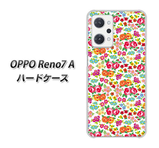 OPPO Reno7 A 高画質仕上げ 背面印刷 ハードケース【777 マイクロリバティプリントWH】
