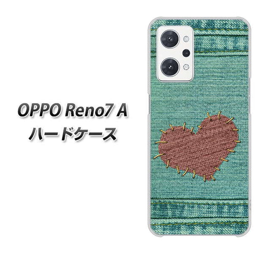 OPPO Reno7 A 高画質仕上げ 背面印刷 ハードケース【1142 デニムとハート】