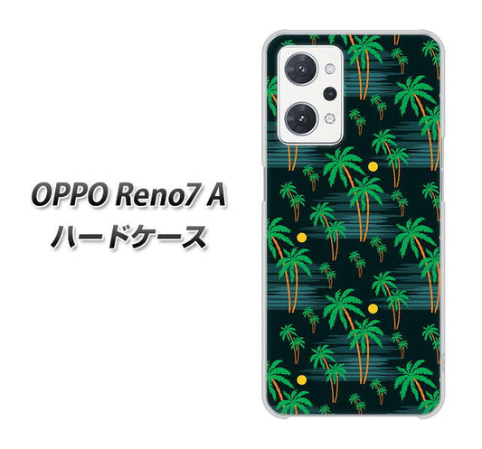 OPPO Reno7 A 高画質仕上げ 背面印刷 ハードケース【1315 月夜とヤシ】