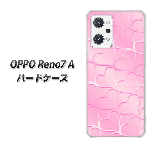 OPPO Reno7 A 高画質仕上げ 背面印刷 ハードケース【1342 かくれハート（ピンク）】