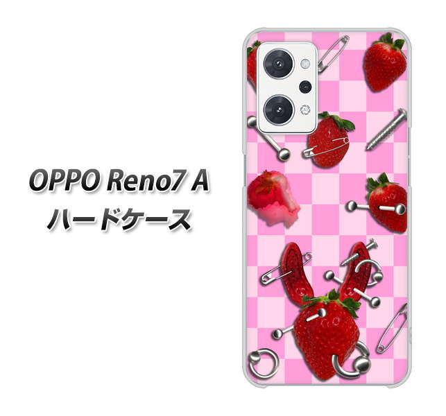 OPPO Reno7 A 高画質仕上げ 背面印刷 ハードケース【AG832 苺パンク（ピンク）】
