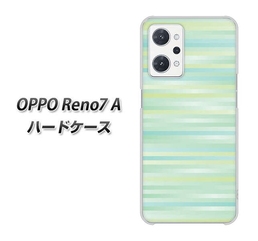 OPPO Reno7 A 高画質仕上げ 背面印刷 ハードケース【IB908 グラデーションボーダー_グリーン】