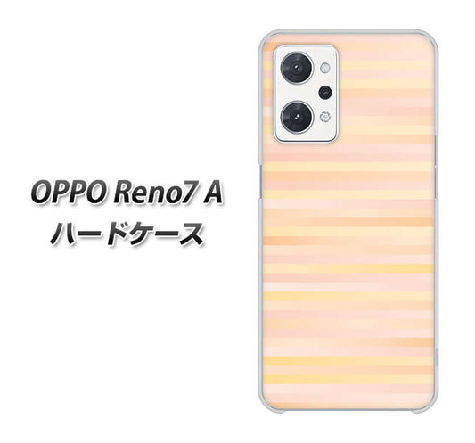 OPPO Reno7 A 高画質仕上げ 背面印刷 ハードケース【IB909 グラデーションボーダー_オレンジ】