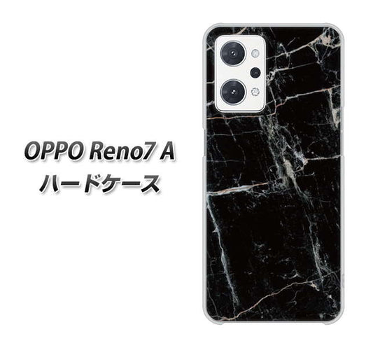 OPPO Reno7 A 高画質仕上げ 背面印刷 ハードケース【KM867 大理石BK】