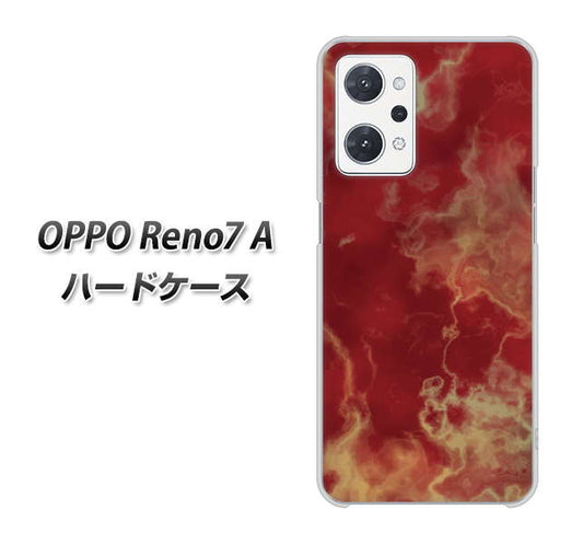 OPPO Reno7 A 高画質仕上げ 背面印刷 ハードケース【KM870 大理石RD】