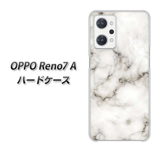 OPPO Reno7 A 高画質仕上げ 背面印刷 ハードケース【KM871 大理石WH】