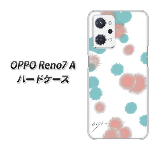 OPPO Reno7 A 高画質仕上げ 背面印刷 ハードケース【OE834 滴 水色×ピンク】