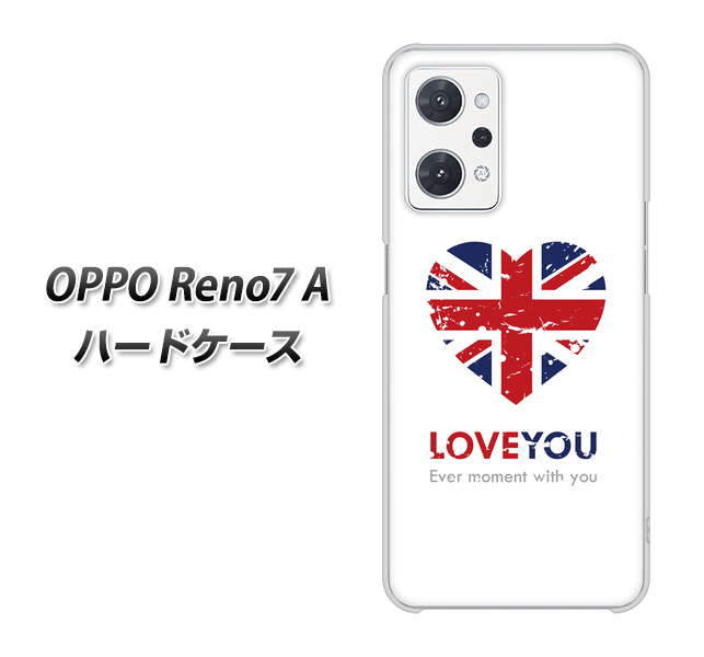 OPPO Reno7 A 高画質仕上げ 背面印刷 ハードケース【SC803 ユニオンジャック ハートビンテージ】