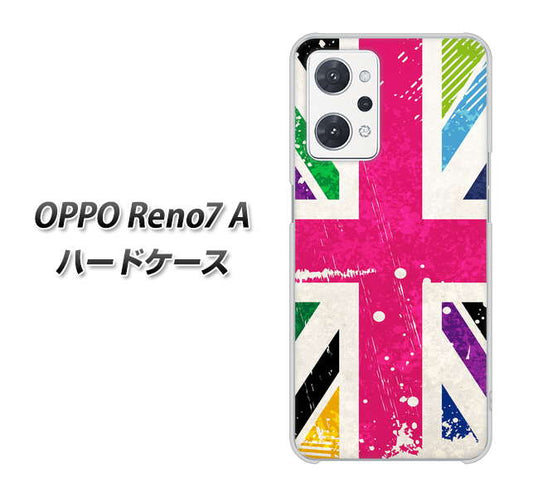 OPPO Reno7 A 高画質仕上げ 背面印刷 ハードケース【SC806 ユニオンジャック ピンクビンテージ】