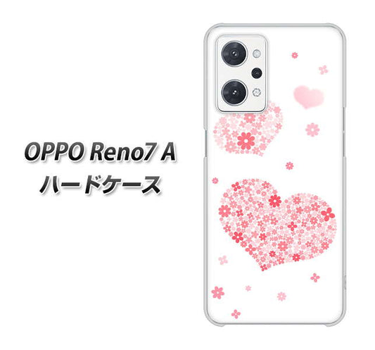 OPPO Reno7 A 高画質仕上げ 背面印刷 ハードケース【SC824 ピンクのハート】