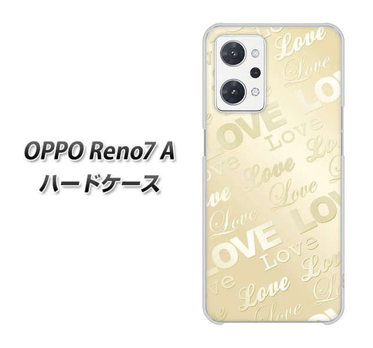 OPPO Reno7 A 高画質仕上げ 背面印刷 ハードケース【SC840 エンボス風LOVEリンク（ヌーディーベージュ）】