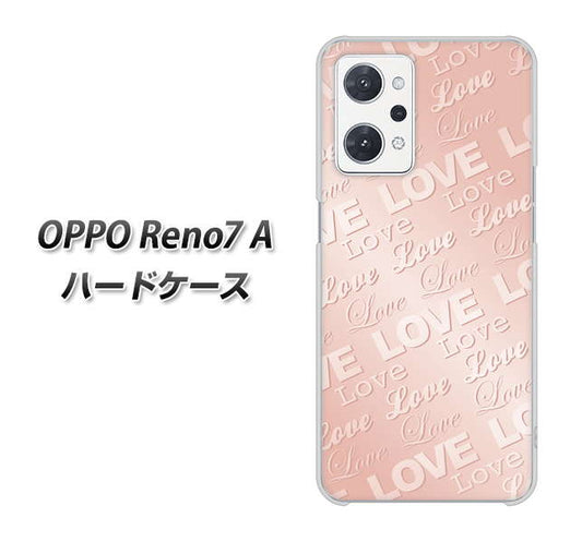 OPPO Reno7 A 高画質仕上げ 背面印刷 ハードケース【SC841 エンボス風LOVEリンク（ローズピンク）】