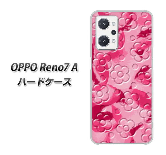 OPPO Reno7 A 高画質仕上げ 背面印刷 ハードケース【SC847 フラワーヴェルニ花濃いピンク（ローズアンディアン）】
