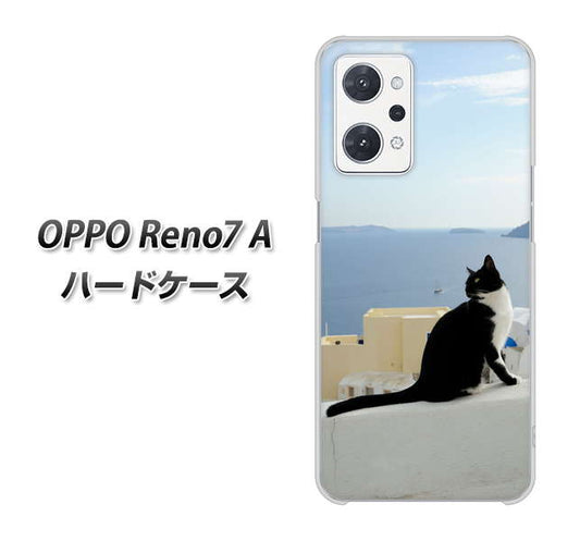 OPPO Reno7 A 高画質仕上げ 背面印刷 ハードケース【VA805 ネコと地中海】