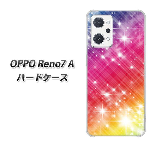 OPPO Reno7 A 高画質仕上げ 背面印刷 ハードケース【VA872 レインボーフレーム】