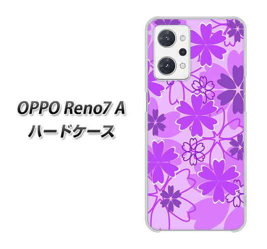 OPPO Reno7 A 高画質仕上げ 背面印刷 ハードケース【VA960 重なり合う花 パープル】