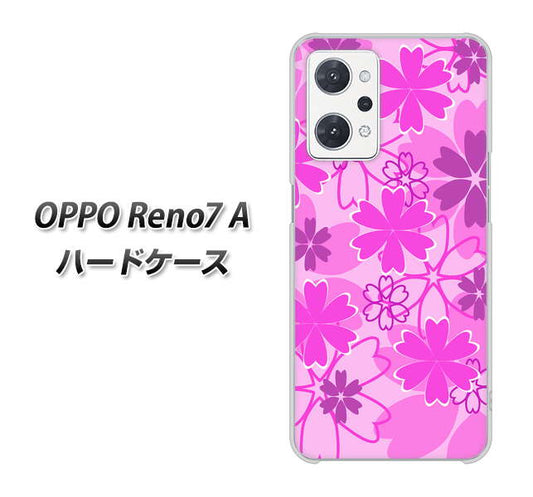 OPPO Reno7 A 高画質仕上げ 背面印刷 ハードケース【VA961 重なり合う花 ピンク】