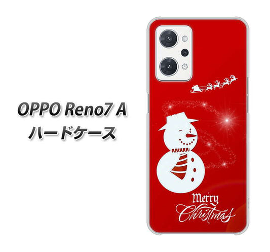OPPO Reno7 A 高画質仕上げ 背面印刷 ハードケース【XA802 ウインク雪だるま】