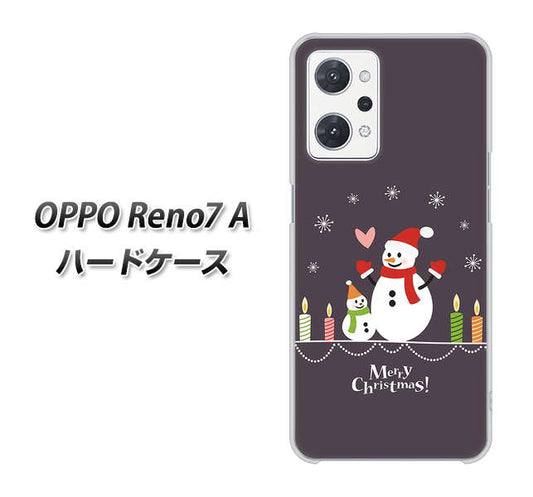 OPPO Reno7 A 高画質仕上げ 背面印刷 ハードケース【XA809 雪だるまの親子】
