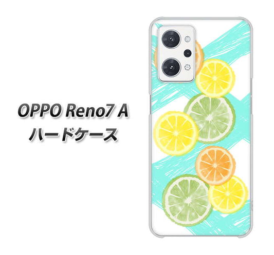 OPPO Reno7 A 高画質仕上げ 背面印刷 ハードケース【YJ183 オレンジライム】