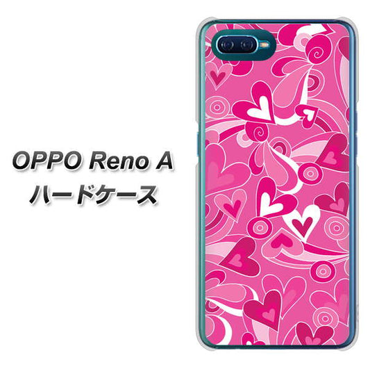 OPPO Reno A 高画質仕上げ 背面印刷 ハードケース【383 ピンクのハート】