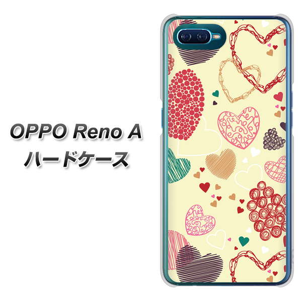 OPPO Reno A 高画質仕上げ 背面印刷 ハードケース【480 素朴なハート】