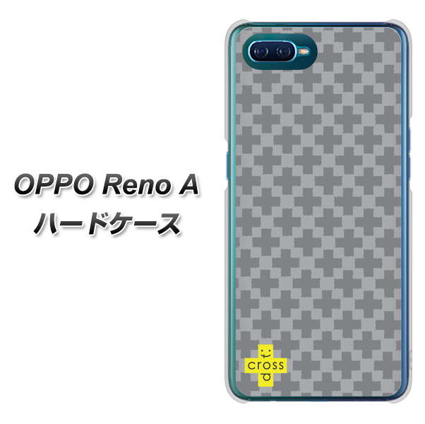 OPPO Reno A 高画質仕上げ 背面印刷 ハードケース【IB900  クロスドット_グレー】