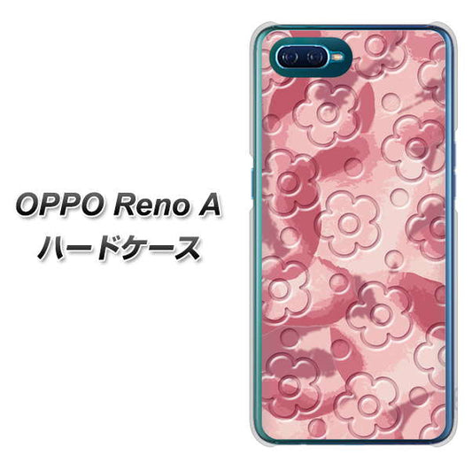 OPPO Reno A 高画質仕上げ 背面印刷 ハードケース【SC846 フラワーヴェルニ花ピンク（ローズヴェルール）】
