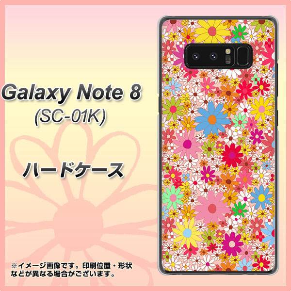 docomo ギャラクシーノート8 SC-01K 高画質仕上げ 背面印刷 ハードケース【746 花畑A】