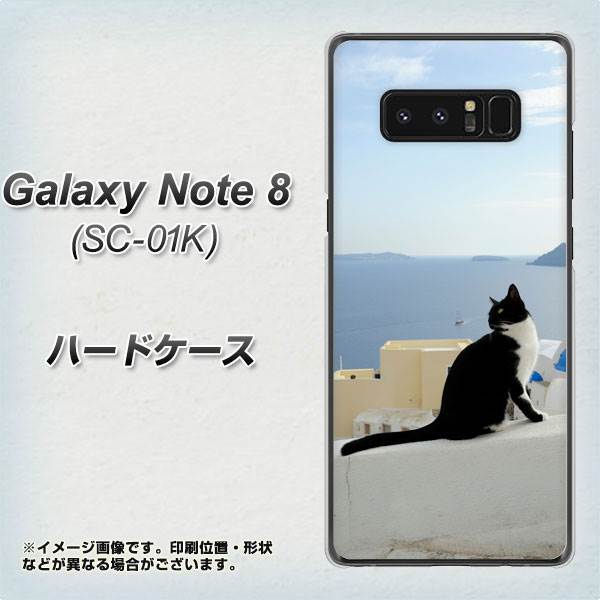 docomo ギャラクシーノート8 SC-01K 高画質仕上げ 背面印刷 ハードケース【VA805 ネコと地中海】