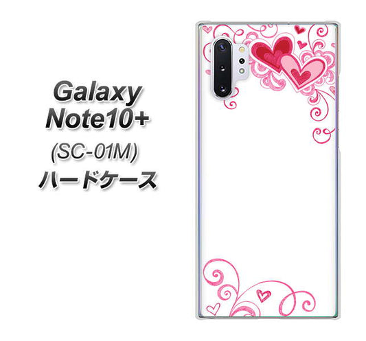 docomo ギャラクシー ノート10+ SC-01M 高画質仕上げ 背面印刷 ハードケース【365 ハートフレーム】
