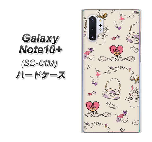 docomo ギャラクシー ノート10+ SC-01M 高画質仕上げ 背面印刷 ハードケース【705 うさぎとバッグ】