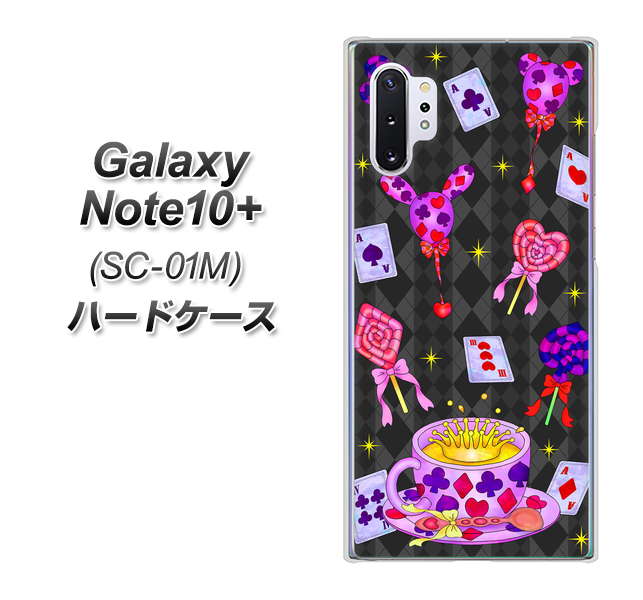 docomo ギャラクシー ノート10+ SC-01M 高画質仕上げ 背面印刷 ハードケース【AG818 トランプティー（黒）】