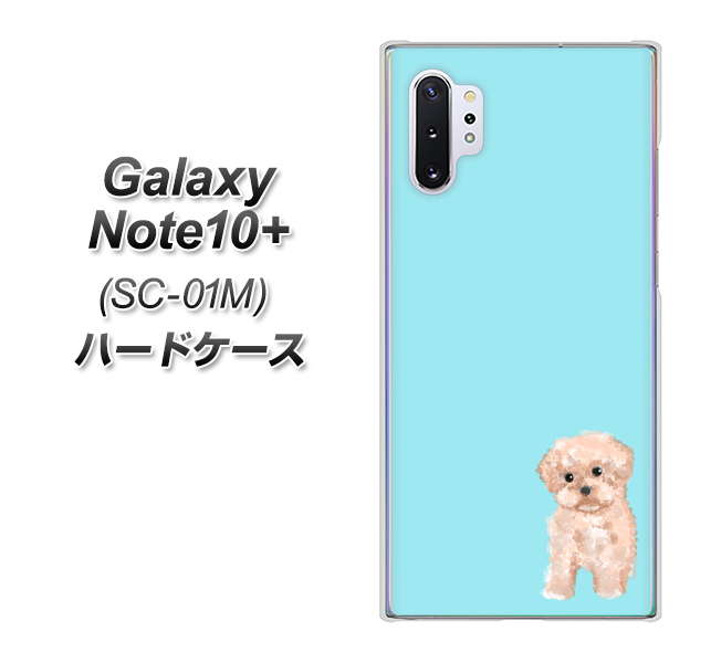 docomo ギャラクシー ノート10+ SC-01M 高画質仕上げ 背面印刷 ハードケース【YJ062 トイプードルアプリコット（ブルー）】