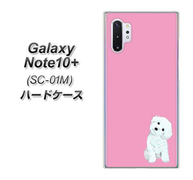 docomo ギャラクシー ノート10+ SC-01M 高画質仕上げ 背面印刷 ハードケース【YJ069 トイプードルホワイト（ピンク）】