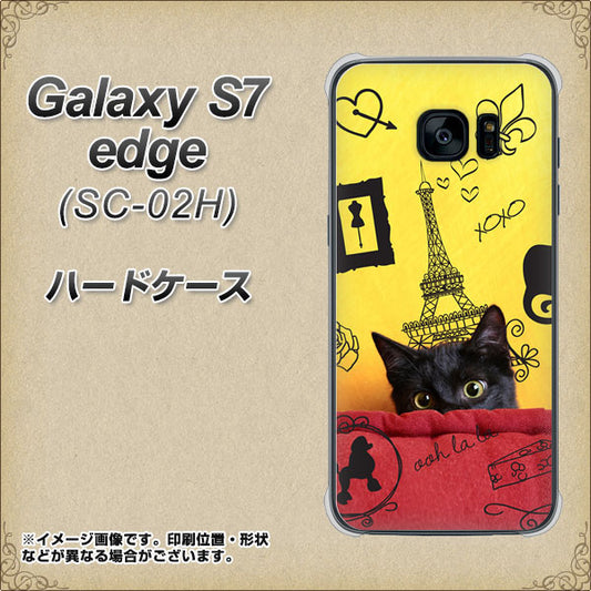 docomo ギャラクシーS7エッジ SC-02H 高画質仕上げ 背面印刷 ハードケース【686 パリの子猫】