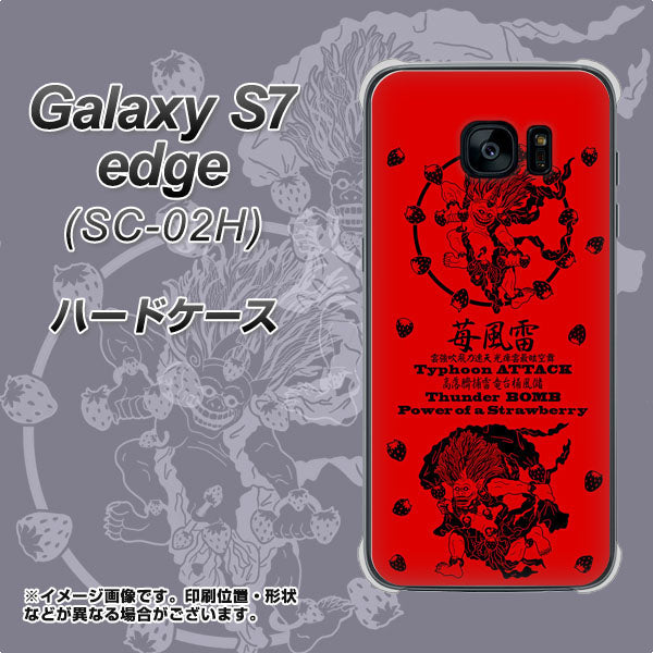 docomo ギャラクシーS7エッジ SC-02H 高画質仕上げ 背面印刷 ハードケース【AG840 苺風雷神（赤）】