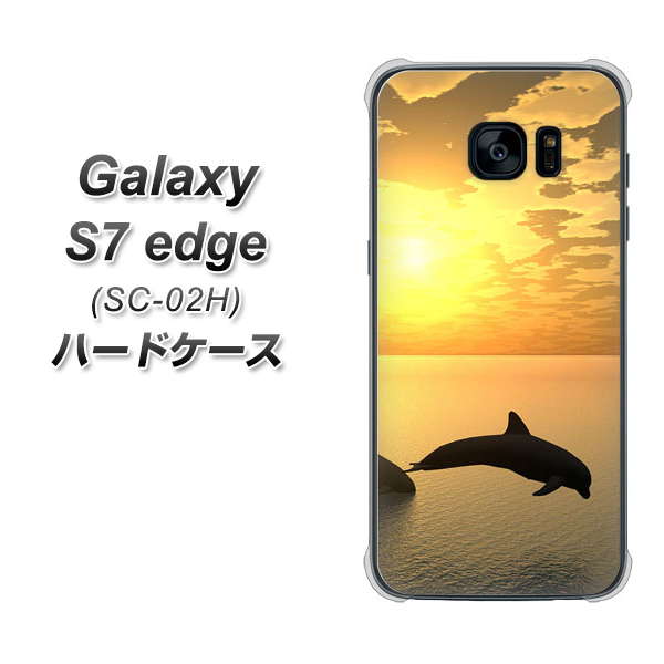 docomo ギャラクシーS7エッジ SC-02H 高画質仕上げ 背面印刷 ハードケース【VA845 夕暮れのドルフィン】