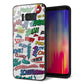 docomo ギャラクシー S8 SC-02J 強化ガラス＆TPUスマホケース ガラプリ【271 アメリカン キャッチコピー】