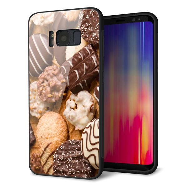 docomo ギャラクシー S8 SC-02J 強化ガラス＆TPUスマホケース ガラプリ【442 クッキー mix】