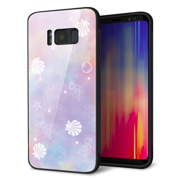 docomo ギャラクシー S8 SC-02J 強化ガラス＆TPUスマホケース ガラプリ【KM883 シェル柄】