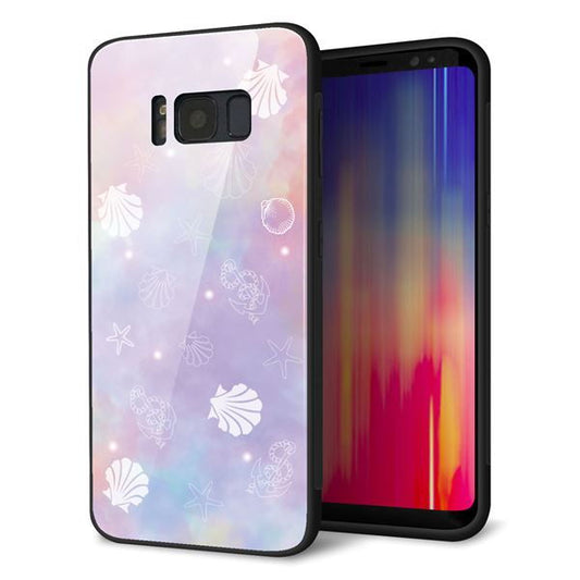 docomo ギャラクシー S8 SC-02J 強化ガラス＆TPUスマホケース ガラプリ【KM883 シェル柄】