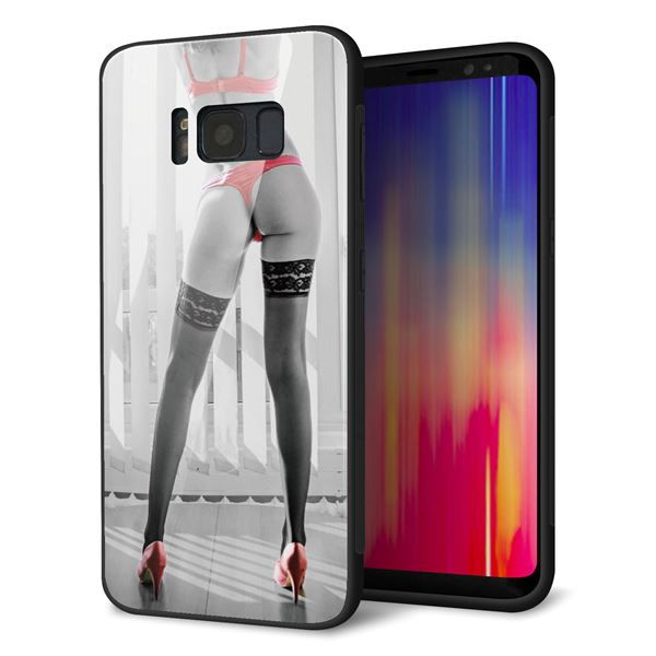 docomo ギャラクシー S8 SC-02J 強化ガラス＆TPUスマホケース ガラプリ【KM889 ハイヒール】