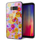docomo ギャラクシー S8 SC-02J 強化ガラス＆TPUスマホケース ガラプリ【SC870 リバティプリント フルールドパルファン（ブルー）】