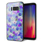docomo ギャラクシー S8 SC-02J 強化ガラス＆TPUスマホケース ガラプリ【SC875 リバティプリント プレスドフラワー（ブルー）】