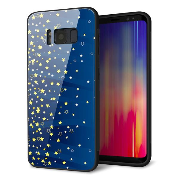 docomo ギャラクシー S8 SC-02J 強化ガラス＆TPUスマホケース ガラプリ【VA842 満天の星空】
