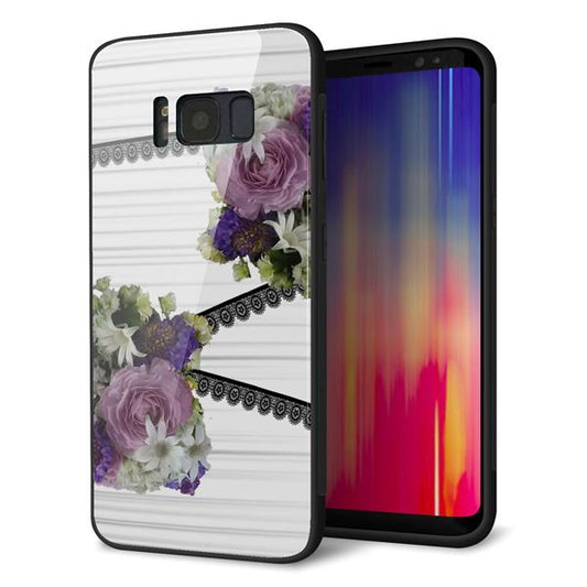 docomo ギャラクシー S8 SC-02J 強化ガラス＆TPUスマホケース ガラプリ【YI888 フラワー９】