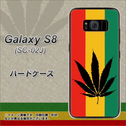 docomo ギャラクシー S8 SC-02J 高画質仕上げ 背面印刷 ハードケース【083 大麻ラスタカラー】